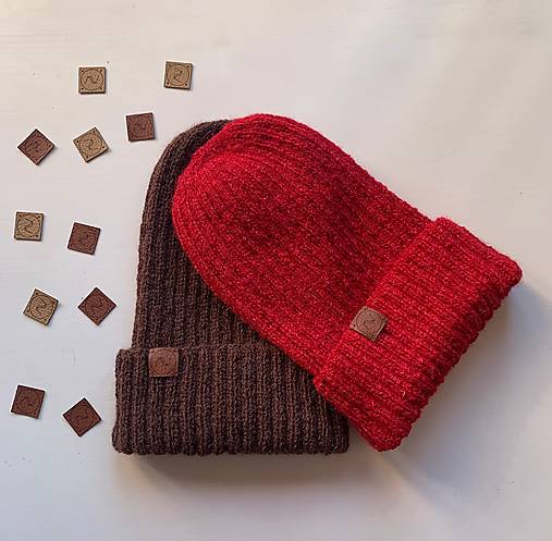 Čiapky, čelenky, klobúky - Čiapka s pružným vzorom (červená) - 17869304_