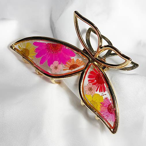 Ozdoby do vlasov - Štipec do vlasov s kvetmi - veľký - 17869296_