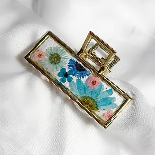 Ozdoby do vlasov - Štipec do vlasov s kvetmi - stredný - 17869301_