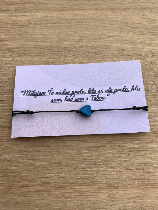 Náramky - náramky so srdiečkom - Hematit (čierna-modré srdce 8mm) - 17869462_