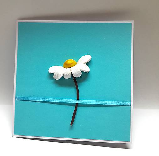 Papiernictvo - Pohľadnica / blahoželanie s margarétkou ... - 17872066_