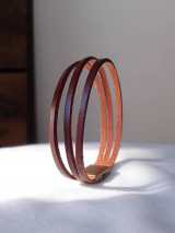 Náramky - 3-radový kožený náramok - 17871763_