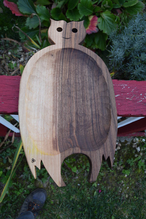 Nádoby - Miska/denko z orecha - sova - 17872287_