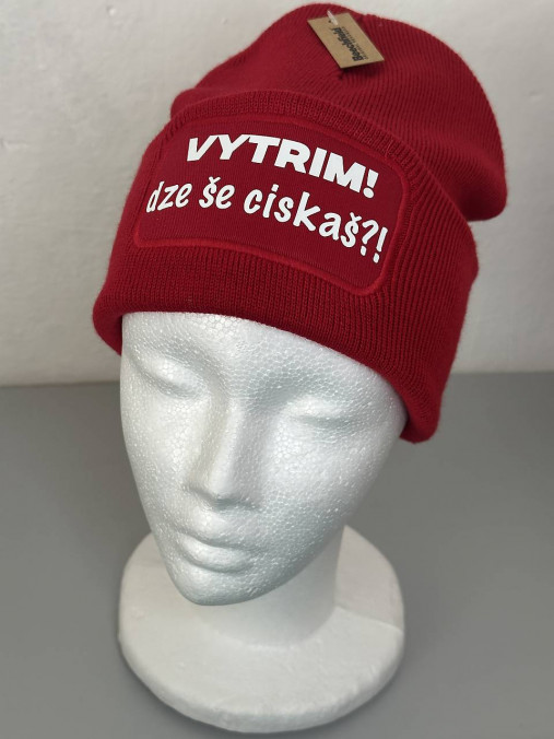 Zimná čiapka s potlačou (vytrim! dze še ciskaš?!)