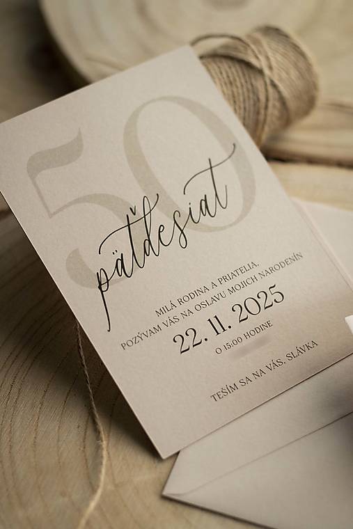 Papiernictvo - Krémová & hnedá - pozvánka na narodeninovú oslavu - 17872917_