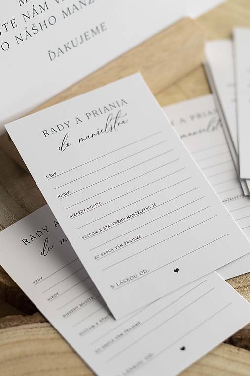 Papiernictvo - Rady a priania do manželstva - set - 17872932_