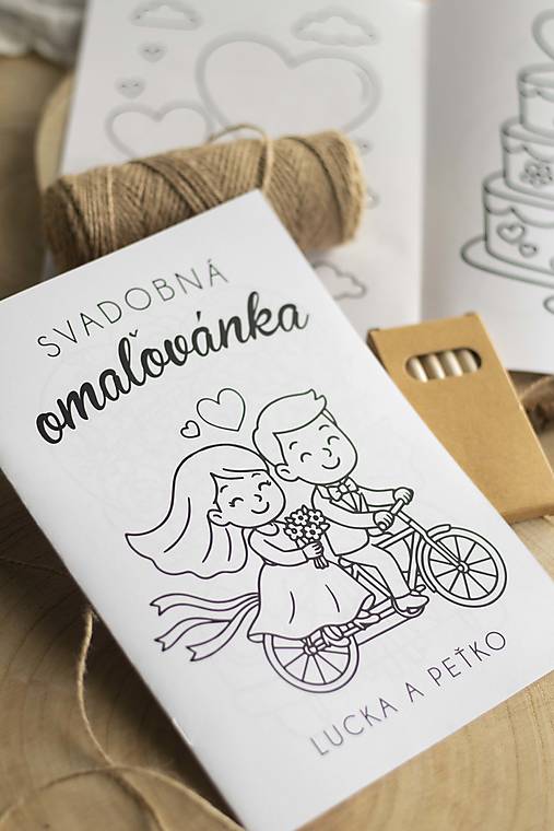 Papiernictvo - Svadobná omaľovánka čb - Postavičky - 17872948_