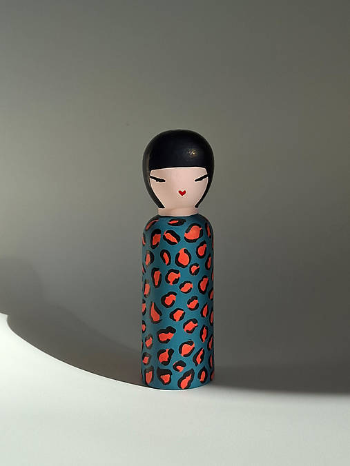 Dekorácie - Mini Geisha - navy leopard - 17872234_