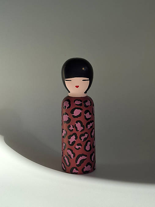 Dekorácie - Mini Geisha - purple leopard - 17872244_