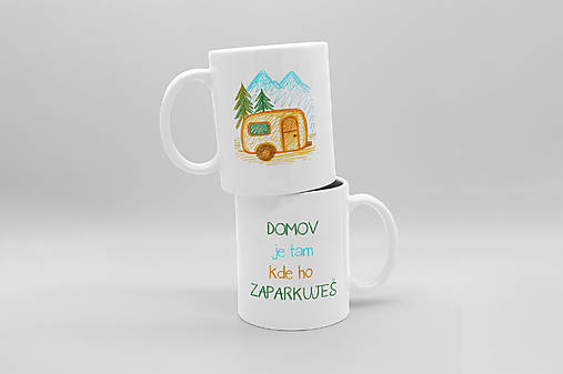 Nádoby - Hrnček "Domov je tam, kde ho zaparkuješ" (Pestrofarebná) - 17871108_