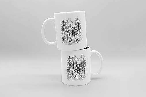 Nádoby - Hrnček "TURISTA" (ČB - obojstranná potlač) - 17871219_