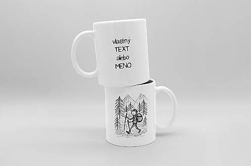 Nádoby - Hrnček "TURISTA" (ČB - Vlastný text) - 17871228_