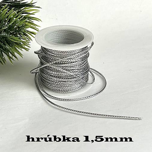 Galantéria - Vianočný dekoračný špagátik - hrúbka 1,5mm - 1m - 17871258_