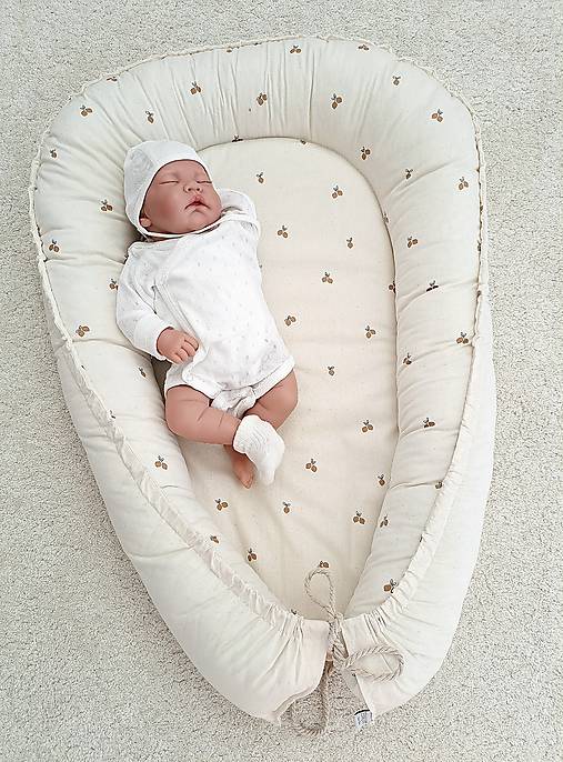 Detský textil - Hniezdo pre bábätko obojstranne použiteľné natural - 17872316_