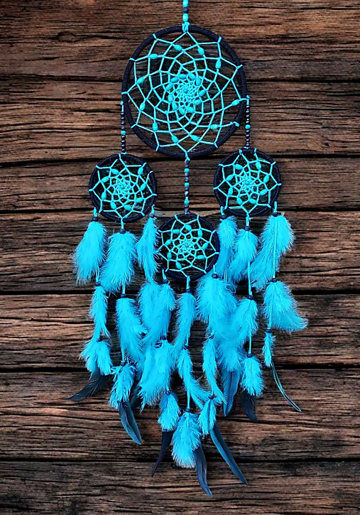 Dekorácie - Lapač snov Tyrkys - 17873456_