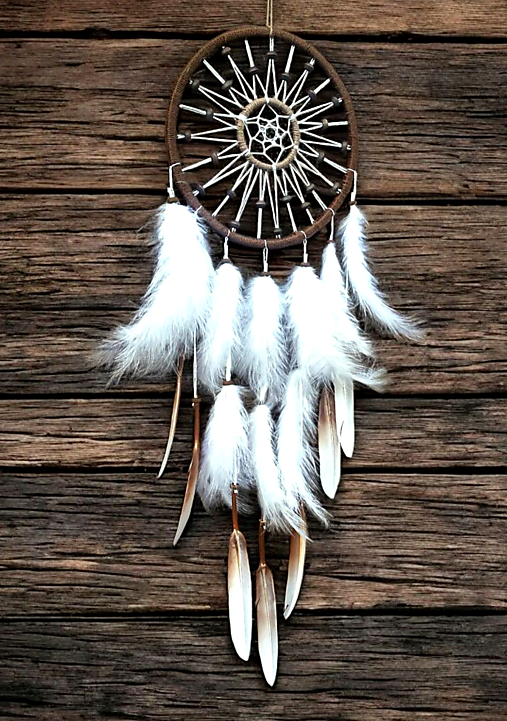 Dekorácie - Lapač snov - biely lúč - 17873457_