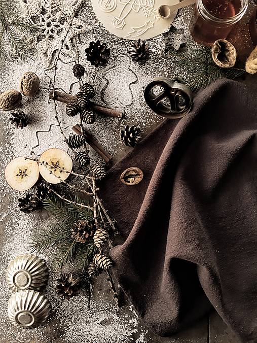 Úžitkový textil - Ľanová utierka hnedá - 17875556_