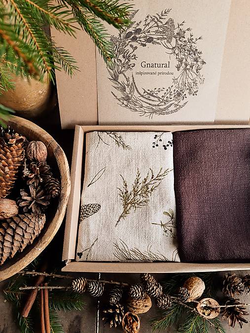 Úžitkový textil - Darčekové balenie utierok zimné konáriky - 17875707_