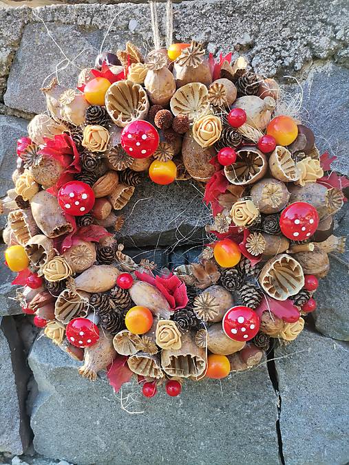 Dekorácie - Jesenný veniec... - 17874050_