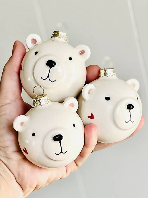 PREDOBJEDNÁVKA Vianočná guľa na stromček  (Medvedík)