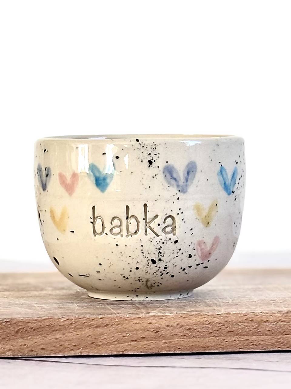 Farebné Srdiečka - pohárik cappuccino babka (200ml, bez uška)