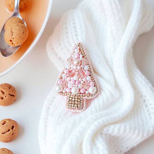 Brošne - Brošňa STROMČEK III.(ružový) - 17875917_