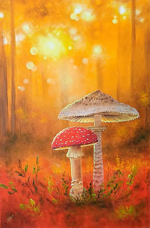 Obrazy - Obraz Zásnuby ohlásili Pán Bedľo a slečna Muši - 17873465_