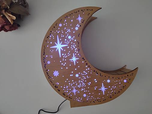 Dekorácie - Drevená stojaca lampa s možnosť voľby farby podsvietenia - 17875772_