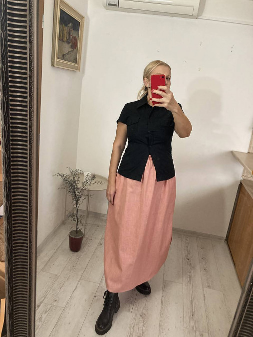 Sukne - Ľanová sukňa- ROSA - 17873475_