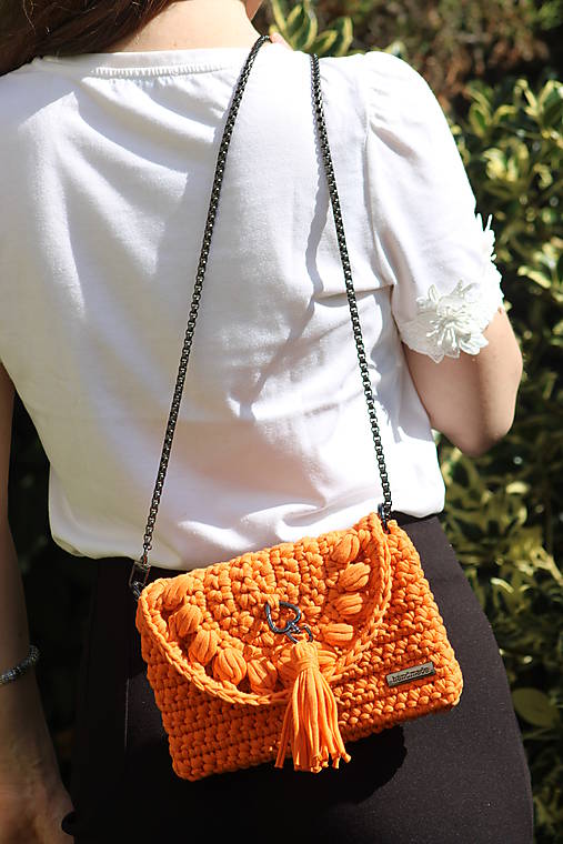 Kabelky - Háčkovaná kabelka Listovka - 17875667_