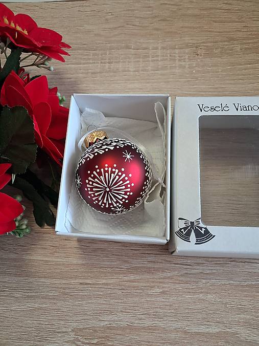 Dekorácie - Vianočná guľa  v darčekovom balení-sklenená - 17873490_