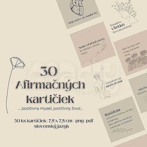 Nástroje - 30ks AFIRMAČNÉ KARTIČKY: Pozitívne myslenie - 17873996_
