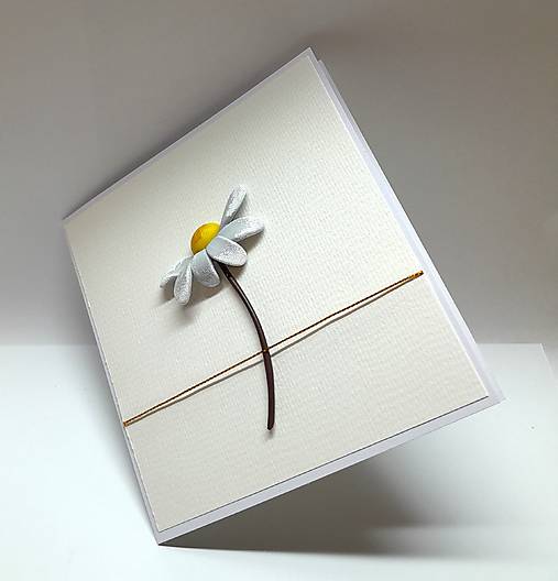 Papiernictvo - Pohľadnica / blahoželanie s margarétkou ... II - 17878537_