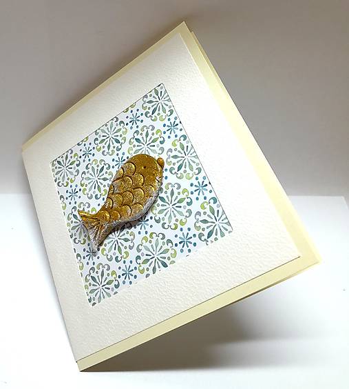 Papiernictvo - Vianočná pohľadnica ... rybka II - 17878563_