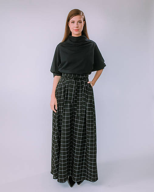 Šaty - MIESTNA DLHÁ MAXI SUKŇA S OPASKOM (ČIERNA) - 17878674_