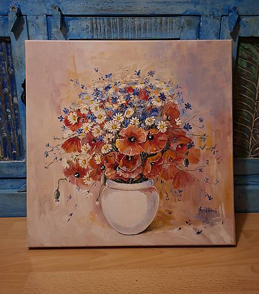 Obrazy - Zátišie s červenými makmi - 17879197_