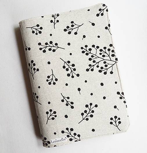 Papiernictvo - Obal na knihu nastaviteľný - Čierne bobulky (trblietavá látka) - 17878194_