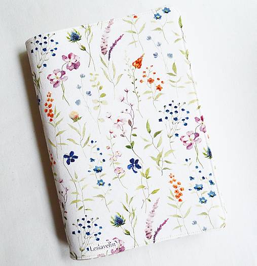Papiernictvo - Obal na knihu nastaviteľný - Farebné mini kvety - 17878205_