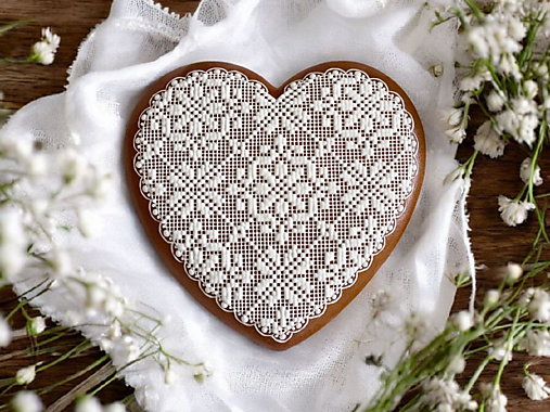 Dekorácie - Srdce Krajkové - 17878480_