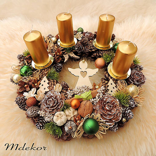 Dekorácie - Prírodný adventný veniec - 17877251_