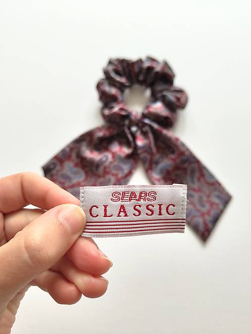 Maxi scrunchie asymetrická (Bordovo-modrá)