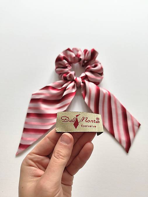 Maxi scrunchie asymetrická (Červeno-ružová)