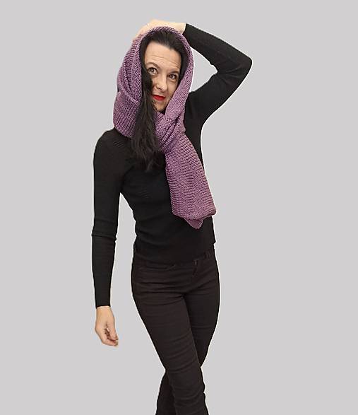 Vesty - Pletená vesta - barva levandulová - 17878815_