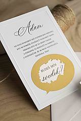 Papiernictvo - Stieracia pozvánka s embosovaním - Svedok (Pozvánka A6 + BIELA obálka) - 17879516_