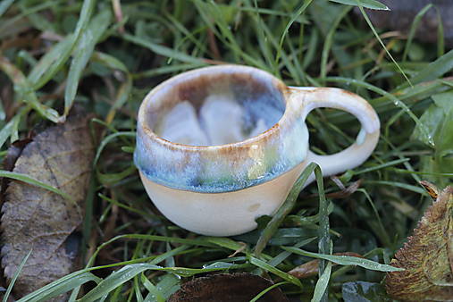 Nádoby - šálka impresia 80 ml s uškom - 17876918_