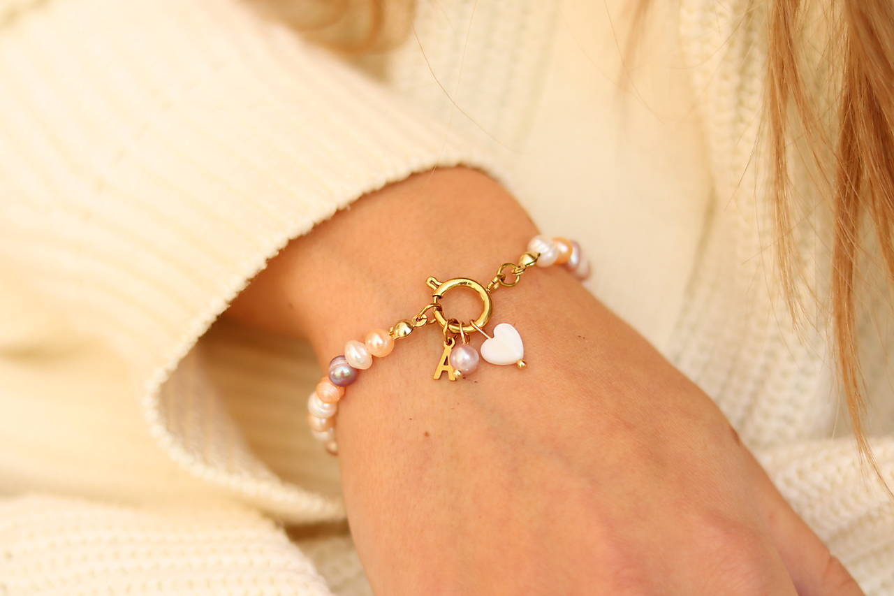 Perlový náramok Tricolor