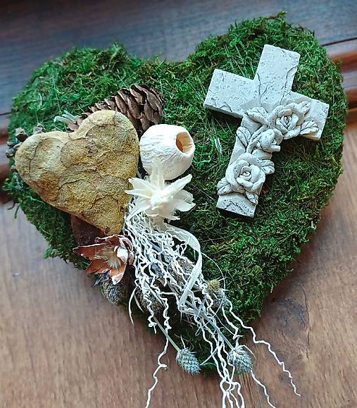 Dekorácie - Machové srdiečko - 17876820_