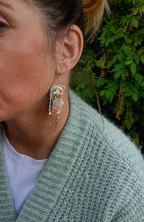 Náušnice vyšívané Romantické