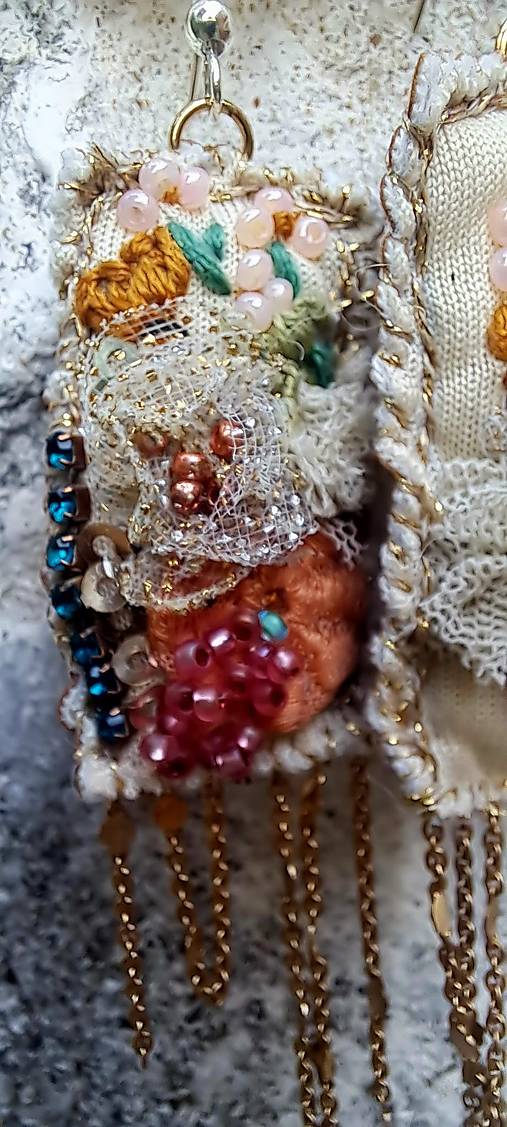 Náušnice vyšívané Romantické