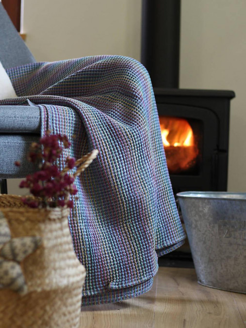 Veľký hrejivý ľanový pléd – veľký a exkluzívny doplnok na posteľ či pohovku